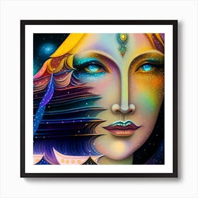 Ethereal Woman In Space Art Print