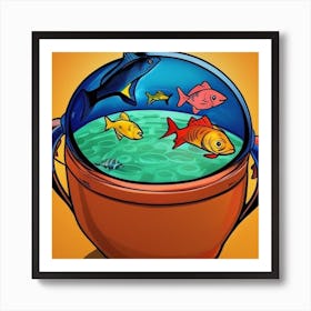 Fish In A Pot Art Print