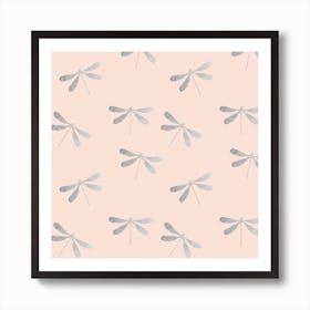 Rose Dragonfly Pattern Art Print