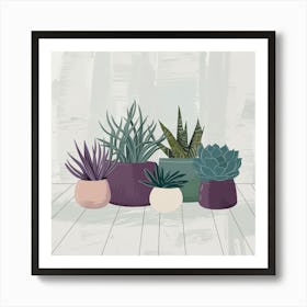 Succulents In Pots 6 Art Print