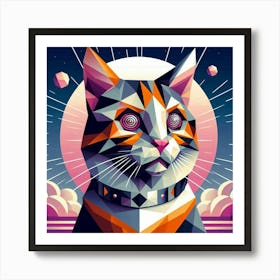 Trixie Low Poly Cat Art Print