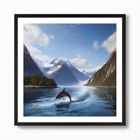 Dolphin In The Water 4 Art Print