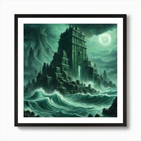 Dark Castle In The Sea Poster