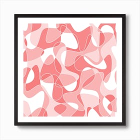 Abstract Pink And White Pattern Art Print