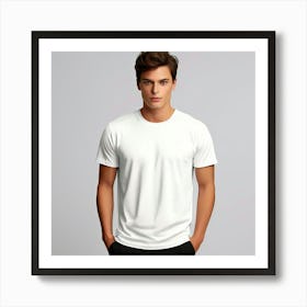 Mock Up Tshirt Blank Plain Cotton Unprinted Simple Minimalist Canvas Customizable Basic (27) Art Print