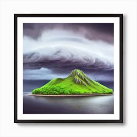 Storm Cloud Over Island Art Print