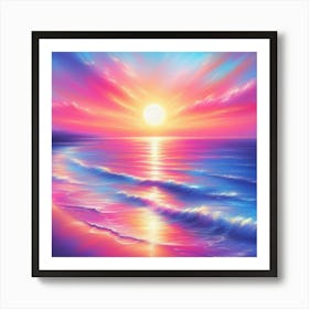 Sunset On The Beach 1 Art Print