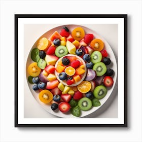 Fruit Salad On White Plate Art Print