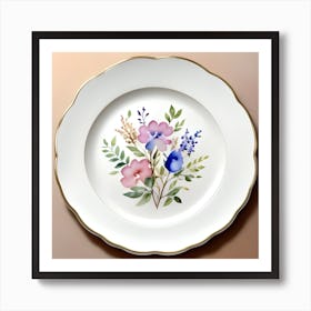 Plate with Lily Of The Valley Art Art Print