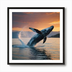 Humpback Whale Breaching 4 Art Print