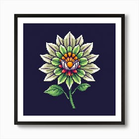 Pixel Flower Art Print