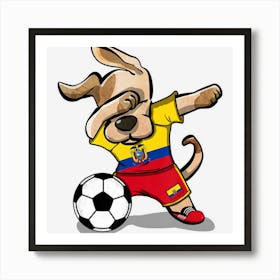 Dabbing Dog Ecuador Soccer Ecuadorean Flag Football Lovers Art Print