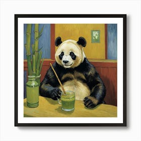 Paws and Claws: Happy Hour Gone Wild Panda At The Bar Art Print