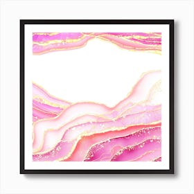 Sparkling Pink Agate Texture 11 Art Print