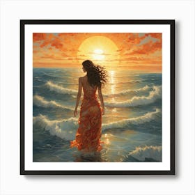 Sunset At The Beach 3 Art Print