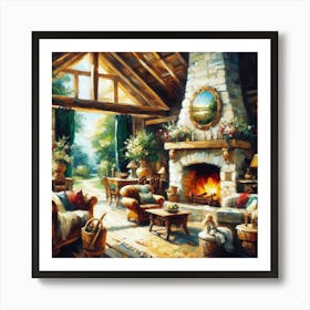 Cabin In The Woods 1 Art Print