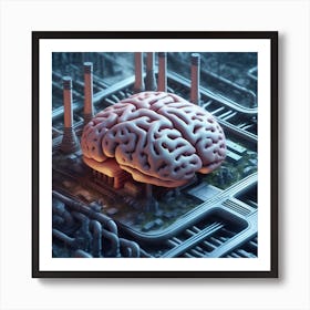 Brain On A Computer 9 Art Print