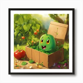 On A Sunny Morning In The Village Of Vegetables (1) Art Print