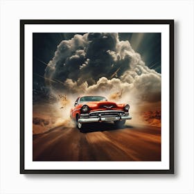 Classic Car In The Desert 1 Art Print