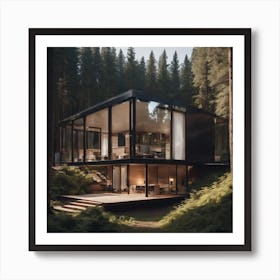 Modern Architecture in the middle of a Forest 2 Art Print