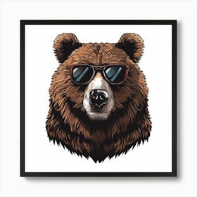 Bear In Sunglasses 3 Art Print