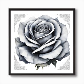 Black And White Rose Art Print