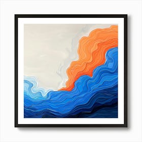 Abstract Wave Painting 1 Art Print