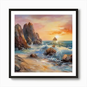 Sunset On The Beach 2 1 Art Print