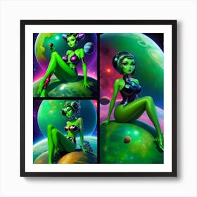 Green Alien Queen Art Print