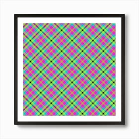 Pink And Blue Plaid 2 Art Print