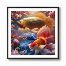 Koi Fishes Art Print