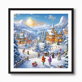 Christmas Village 11 Art Print
