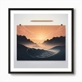 Sunset At The Beach 1 Art Print