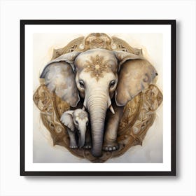 Elephant Series Artjuice By Csaba Fikker 029 Art Print