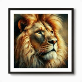 Lion Painting in oil paint Art Print