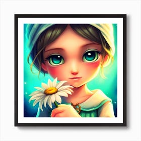 Daisy Girl with Hat Poster