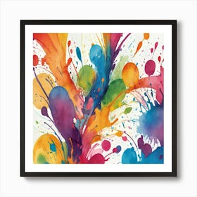 Colorful Splashes Canvas Print Art Print