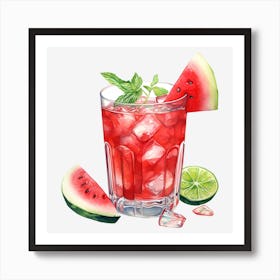 Watermelon Cocktail 3 Art Print