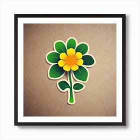 Flower Sticker Art Print