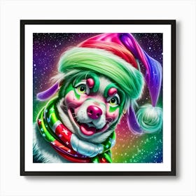 Santa Dog 1 Art Print