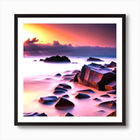 Sunset At The Beach 1 Art Print