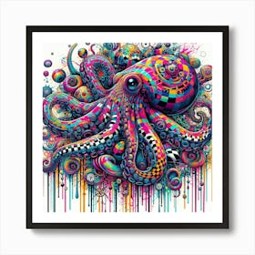 Psychedelic Octopus 10 Art Print