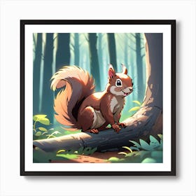 Squirrel In The Forest 20 Art Print