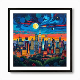 City Skyline 3 Art Print