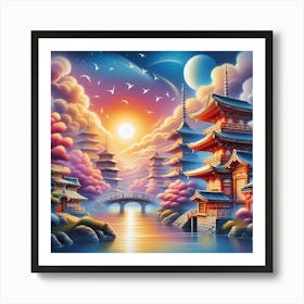 Asian Landscape Painting 25 Art Print