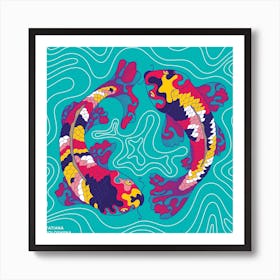 Koi Fish Square Art Print