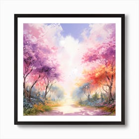 Whispers of Blooms: Impressionistic Oasis Art Print