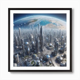 Futuristic City 157 Art Print