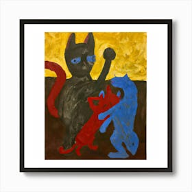 Cat Fight 1 Art Print