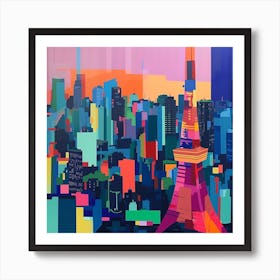 Abstract Travel Collection Tokyo Japan 10 Art Print